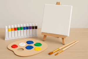 Geschenkidee: Acrylfarben und Leinwand